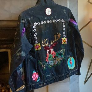 Vintage hand embellished Congo Jeans denim jacket